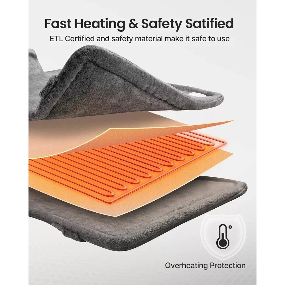 RENPHO Heating Pad for Back Pain Relief, Gift, 6 Heat Levels 3 Timer Options